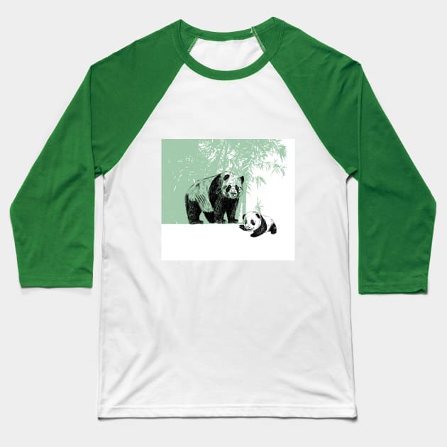 panda family print Baseball T-Shirt by rachelsfinelines